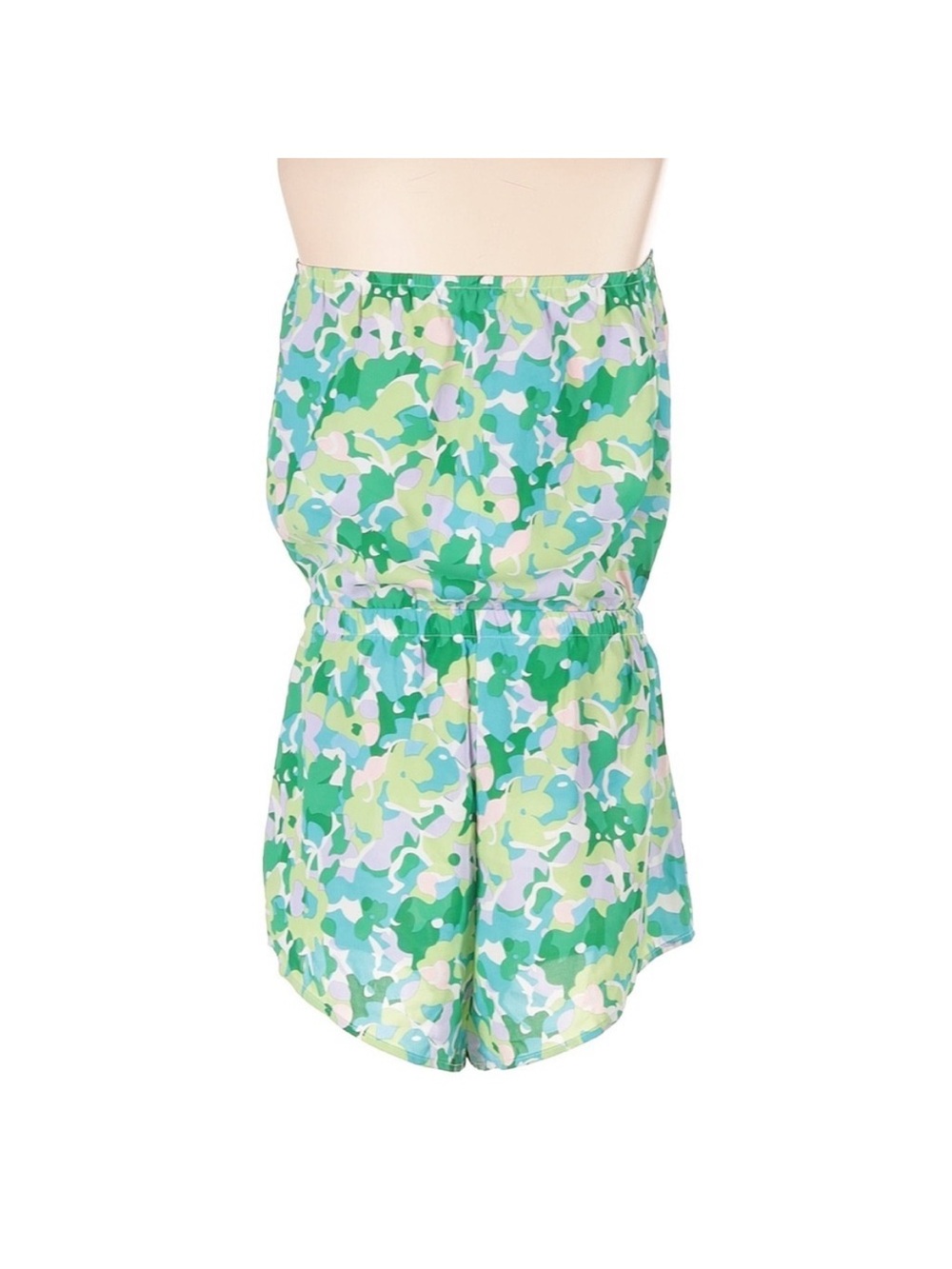 More To Come Sophia Green Strapless Floral Romper - Picture 3 of 5